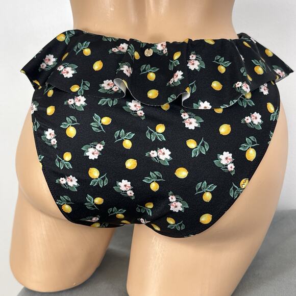 Victoria’s Secret Swim Bikini Bottom Size Medium Size Medium Lemons Ruffle Sexy - Picture 4 of 7